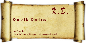 Kuczik Dorina névjegykártya