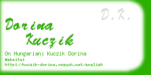 dorina kuczik business card